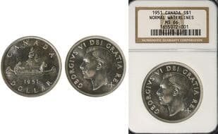 1951 $1 NGC Superb Gem Mint State-66. Brilliant and Lustrous with great reflective surfaces. Estimate: 750 - AND UP...