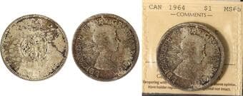1964 $1 "Missing Dot" ICCS Gem Mint State-65 Lustrous, with vibrant pink and champagne overtones atop full underlying...