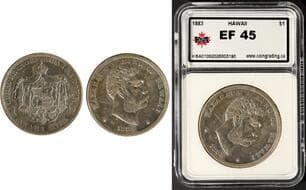 HAWAII; 1883 $1 KSA EF45. Well-struck with predominantly brilliant surfaces and attractive remaining luster. A...