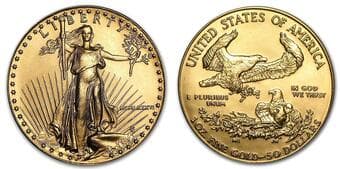 USA; American $50 Gold Eagle 1oz Uncirclated coin. Estimate: 6000 - AND UP CAD