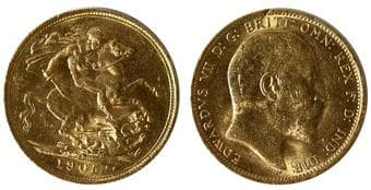 Great Britain; 1905 Gold Sovereign. Uncirculated issue. Estimate: 1200 - AND UP CAD