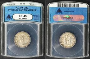 Ancient Roman Empire, AD 276–282, Probus AR Antoninianus. Certified ANACS EF45. Well-struck example displaying...