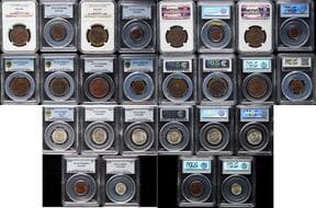 Australia; A superb group of 13 coins all PCGS & NGC graded. Includes 1968 1c, 1967 2c (2), 1968, 1916-I 1D, 1935,...