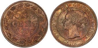 1898H 1¢ ICCS Choice Mint State-64RB Both obverse and reverse display vibrant, multi-colour toning, enhancing its...