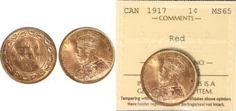 1917 1¢ ICCS MS65 Red. A nice example. Estimate: 500 - AND UP CAD