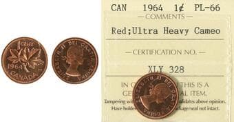 1964 1¢ ICCS PL66 Ultra Heavy cameo Estimate: 100 - AND UP CAD