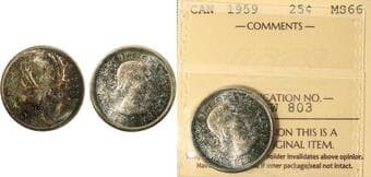 1959 5¢ ICCS MS66. Not often offered this nice. Estimate: 75 - AND UP CAD