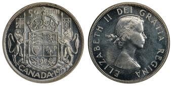 1946 10¢ PCGS MS65 - Mostly brilliant with light golden tone. Estimate: 150 - AND UP CAD