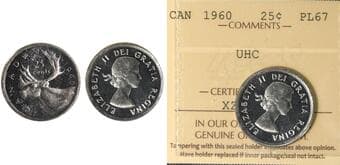 1960 25¢ ICCS PL67 Ultra Heavy Cameo. Fully brilliant surfaces with strong cameo contrast. Estimate: 200 - AND UP CAD