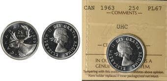 1963 25¢ ICCS PL67 Ultra Heavy Cameo. Fully brilliant surfaces with strong cameo contrast. Estimate: 200 - AND UP CAD