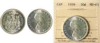 1959 50¢ ICCS MS65 Blast white example. Estimate: 100 - AND UP CAD