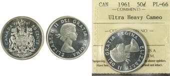 1961 50¢ ICCS PL66 Ultra Heavy cameo Estimate: 200 - AND UP CAD