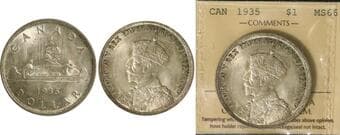 1935 $1 ICCS MS66 Delicate golden tone, great surfaces. Estimate: 500 - AND UP CAD