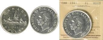 1947 $1 "Blunt 7" ICCS MS60. Brilliant Estimate: 250 - AND UP CAD