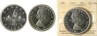 1953 $1 "SF" ICCS PL64. Very nice fields and reflective surfaces. Estimate: 500 - AND UP CAD
