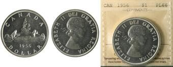 1956 $1 ICCS Gem Proof-Like-66 Cameo. A brilliant example with nice reflective surfaces. Estimate: 100 - AND UP CAD