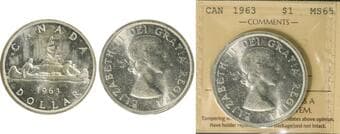 1963 $1 ICCS MS65 Fully brilliant and lustrous. Estimate: 400 - AND UP CAD
