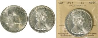 1967 $1 ICCS MS66 Fully brilliant and lustrous. Estimate: 300 - AND UP CAD