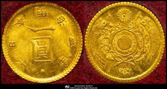 日本 旧一圓金貨 Old type 1Yen(Gold) 明治4年(1871) JNDA01-5 Fr-49 KM-Y9 後期 High Dot...