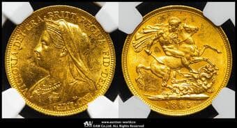 AUSTRALIA オーストラリア Sovereign 1895M Fr-24 S-3875 KM-13 ヴィクトリア...