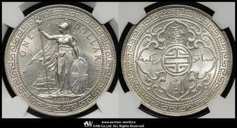 British Trade Dollar イギリス貿易銀 Dollar 1930 KM-T5 ブリタニア NGC-UNC Details"Obv Cleaned"...