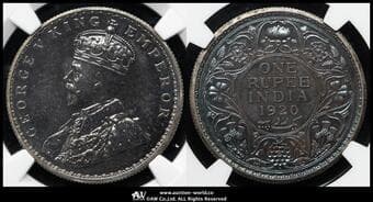 INDIA British India イギリス領インド Restrike Rupee 1920(B) KM-524 ジョージ5世 ボンベイ...