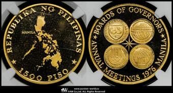 PHILIPPINES フィリピン 1500Piso 1976 Fr-7 KM-216 IMF定例会議 製造6500枚 プルーフ金貨 (20.55g...