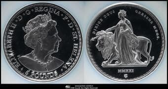 SAINT HELENA セントヘレナ 5Pounds in Sliver 2021 ウナとライオン 5オンス(oz)プルーフ銀貨...