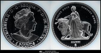 SAINT HELENA セントヘレナ 5Pounds in Sliver 2021 ウナとライオン 5オンス(oz)プルーフ銀貨...