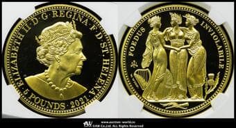 SAINT HELENA セントヘレナ Pattern 5Pounds in Gold 2021 The Three Graces スリーグレイシス The East India...
