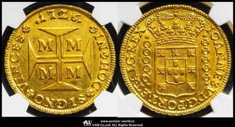 BRAZIL ブラジル 20000Reis 1726M Fr-33 KM-117 紋章 ジョアン5世銘 ミナスジェライス...