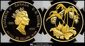 CANADA カナダ 350Dollars 1999 Fr-42 KM-370 州の花シリーズ:ゴールデンスリッパー...