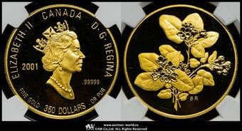 CANADA カナダ 350Dollars 2001 Fr-51 KM-433 州の花シリーズ:ゴールデンスリッパー...