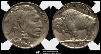 USA アメリカ合衆国 5Cents 1927S KM-134(MS60 $850) Buffalo Nickel サンフランシスコ 特年Ⓡ ...