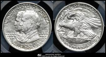 USA アメリカ合衆国 50Cents 1921 KM-148.1 アラバマ州100周年 製造6006枚 "2*2" 刻印付は稀少...