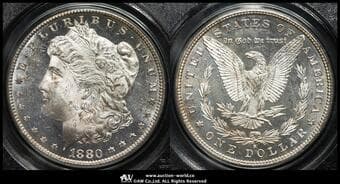 USA アメリカ合衆国 Dollar 1880S KM-110 Morgan Dollar サンフランシスコ(26.73g 90%) PCGS-MS64PL...