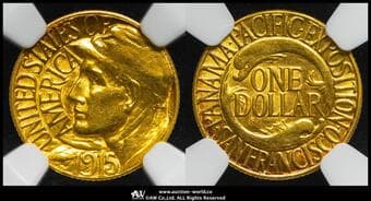 USA アメリカ合衆国 Dollar 1915S Fr-101 KM-136 パナマ・パシフィック博覧会 サンフランシスコ...