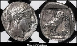 ATTICA,Athens アッティカ,アテネ AR Tetradrachm 440~404BC 右向きアテナ頭像/ふくろう...
