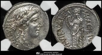 Roman republic 共和政ローマ AR Denarius Mn.Acil.Glabrio マニウス・アキリウス・グラブリオ c.49BC...