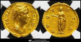 Roman Empire ローマ帝国 AV Aureus Faustina Senior 大ファウスティナ(アンニヌス・ピウスの妻)...