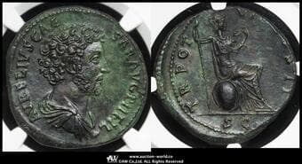 Roman Empire ローマ帝国 AE Sestertius, Mar.Aurelius マルクス・アウレリウス AD161~180...