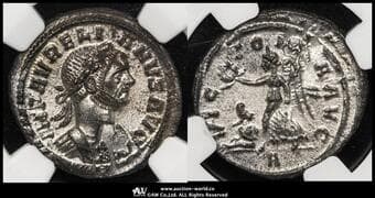 Roman Empire ローマ帝国 BI Denarius Aurelian オーレリアン AD 270-275 右向き胸像/ウィクトーリア,...