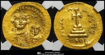 Byzantine Empire ビザンチン帝国 AV Solidus Heraclius ヘラクリウス AD613~641...