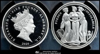 ALDERNEY オルダニー島 5Pounds in Silver 2020 KM-314 スリーグレイセス 2オンス(oz)プルーフ銀貨...