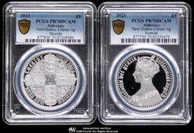 ALDERNEY オルダニー島 5Pounds in Silver Proof Set 2021 肖像とシールドの2枚セット...