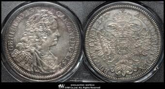 HOUSE OF HABSBURG Karl VI カール6世(1711~40) Taler 1737 Dav-1055 Voglh-259/V KM-1639.1 ハル PCGS-AU58 EF+