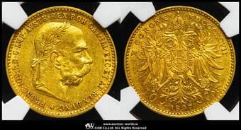 AUSTRIA Franz Josef I フランツ・ヨーゼフ1世(1848~1916) 10Corona 1897 Fr-506 KM-2805...