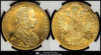 AUSTRIA Franz Josef I フランツ・ヨーゼフ1世(1848~1916) Restrike 4Ducats 1915(2024) Fr-488 KM-2276...