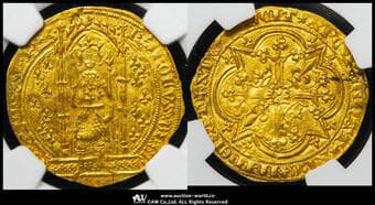 FRANCE Charles V シャルル5世(1364~1380) Franc ă Pied ND(1364~80) Fr-284 Dup-360...