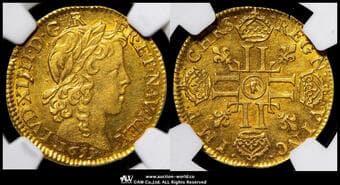 FRANCE Louis XIV ルイ14世(1643~1715) Louis d'or 1653Arras Fr-418 Gad-245 KM-157.2...